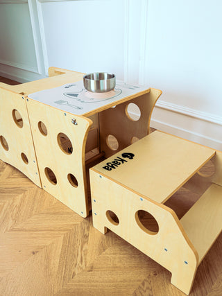 3in1 Montessori Holz-Lernturm