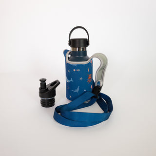 Edelstahl-Trinkflasche mit Schutztasche (350ml)